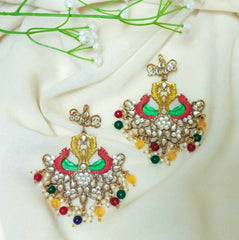 Multicolor Kundan jhumka